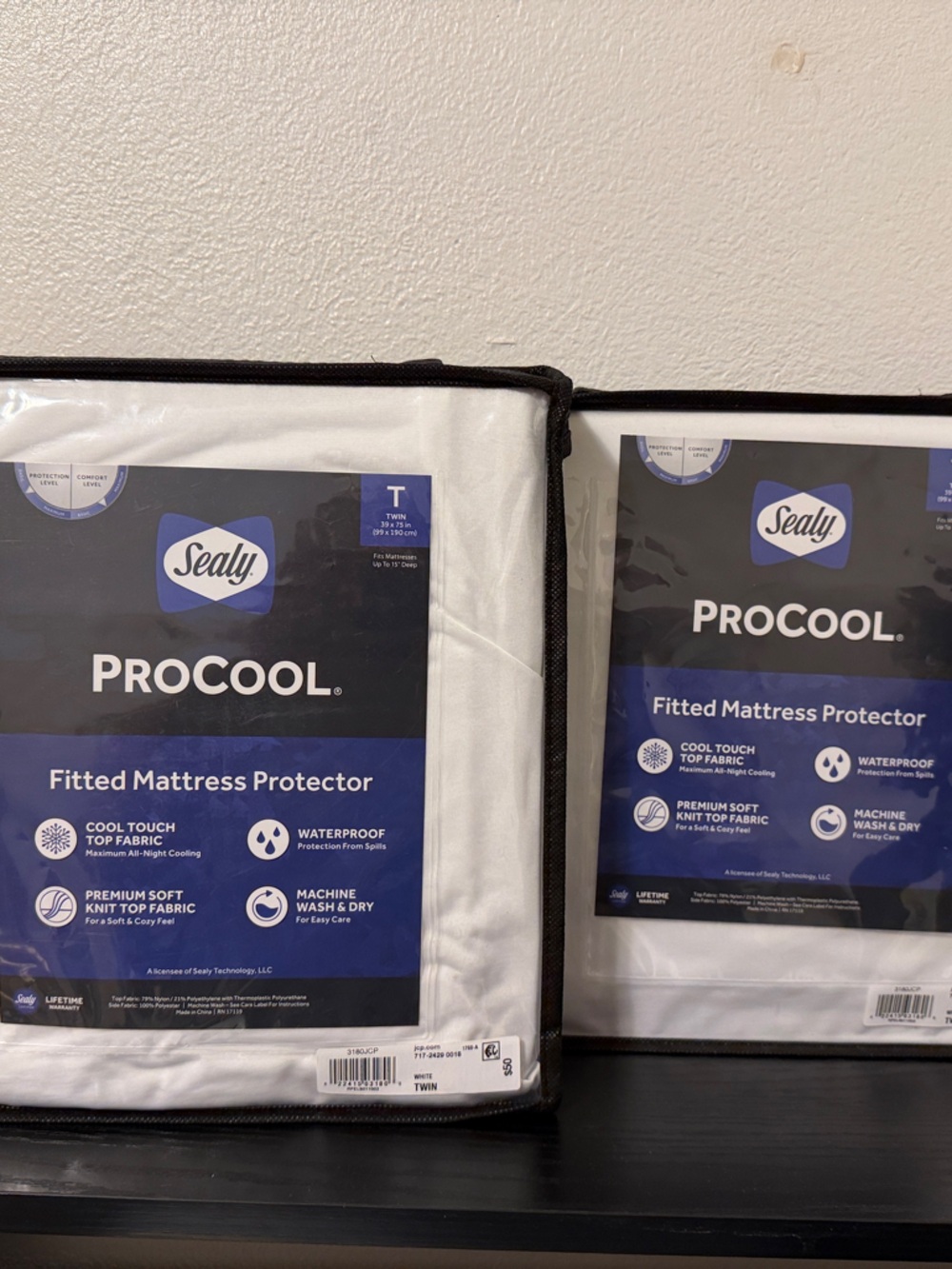 Sealy ProCool White Fitted Mattress Protector - Twin